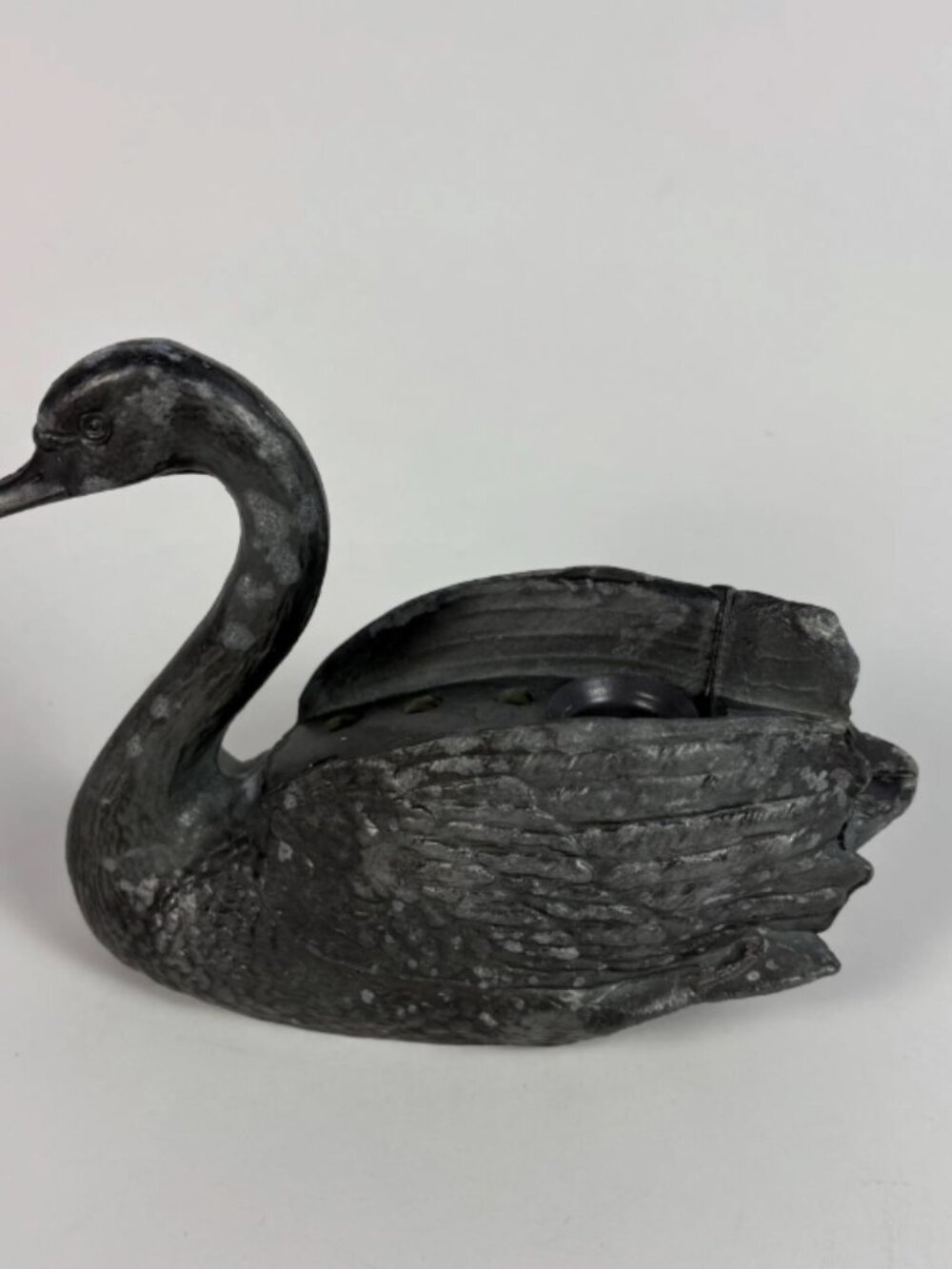 Vintage 1980s Petite Choses Swan Candle Holder | Heavy Die Cast Metal Swan Flowe - Picture 8 of 12